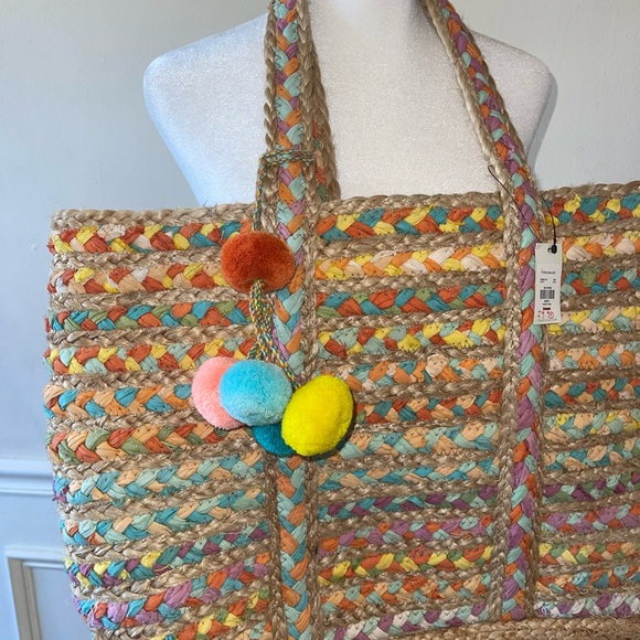 NWT Francesca’s Collection Shelby XL Jute tote bag - Picture 8 of 8